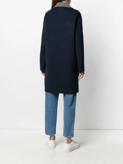Shop Tommy Hilfiger Wool-blend Reversible Coat In Blue