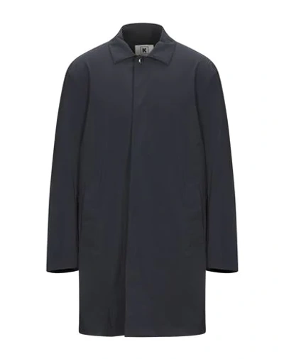 Shop Kired Overcoats In Dark Blue