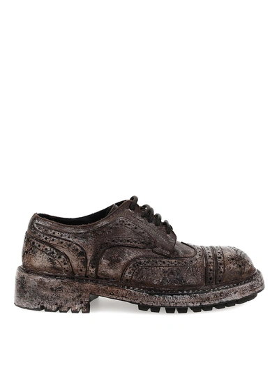 Shop Dolce & Gabbana Bernini Brogues In Dark Brown