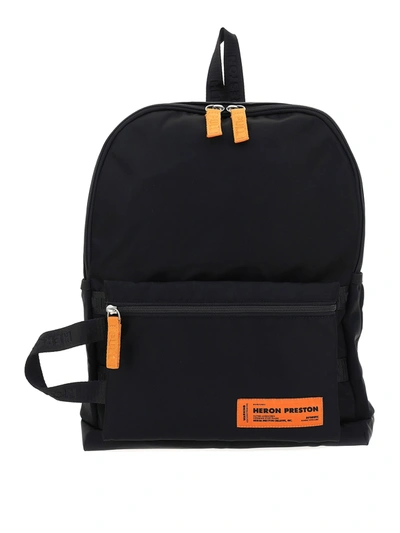 Shop Heron Preston Logo Patch Nylon Backpack In Black