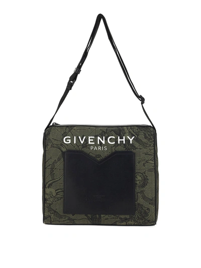 Shop Givenchy Printed Nylon Shoulder Bag In Green