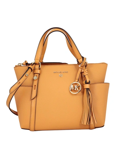 Shop Michael Kors Nomad Small Leather Bag In Light Orange