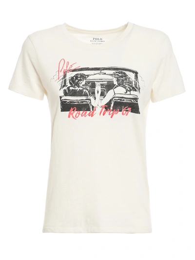 Shop Polo Ralph Lauren Road Trip 67 Printed T-shirt In White