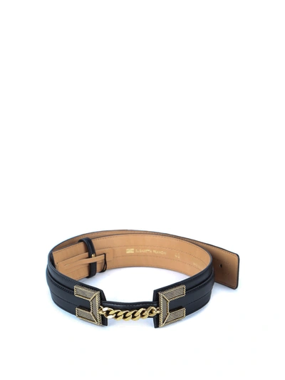 Shop Elisabetta Franchi Faux Leather Belt In Black