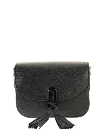 Shop Furla 1927 Mini Leather Satchel Bag In Black