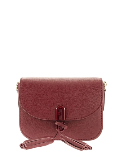 Shop Furla 1929 Mini Leather Satchel Bag In Dark Red