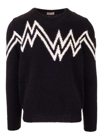 Shop Moncler Inlay Sweater In Black