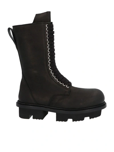 Shop Rick Owens Army Bozo Megatooth Boots In Black