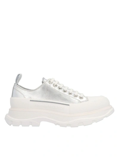 Shop Alexander Mcqueen Tread Slick Sneakers In Silver Color