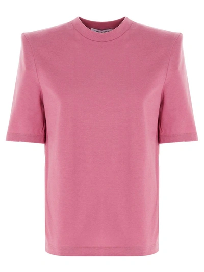 Shop Attico Padded Shoulders T-shirt In Pink