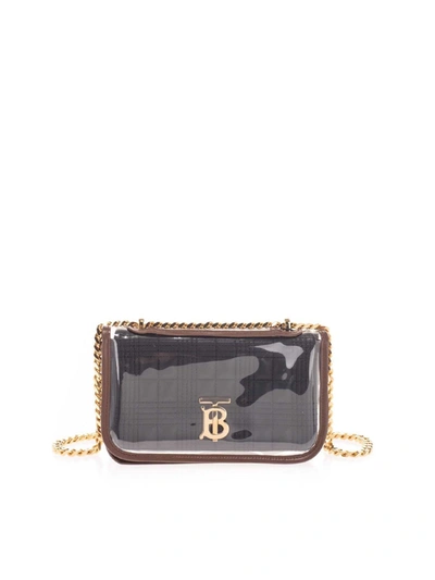 Shop Burberry Lola Mini With Transparent Cover Bag In Black