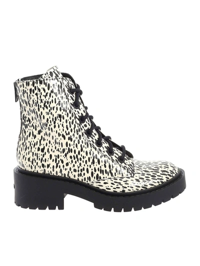 Shop Kenzo Pike Lace Up Ankle Boots In Ecru Color In White