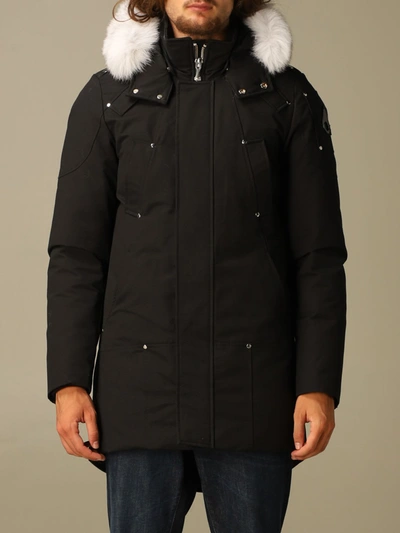 Shop Moose Knuckles Parka In Technical Fabric In Black 1