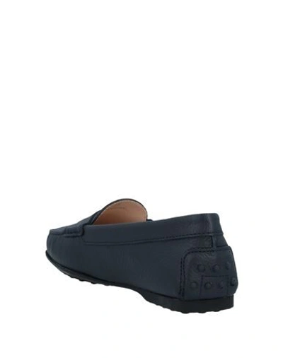 Shop Tod's Woman Loafers Slate Blue Size 6.5 Leather