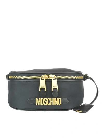 Shop Moschino Logo Lettering Belt Bag In Black