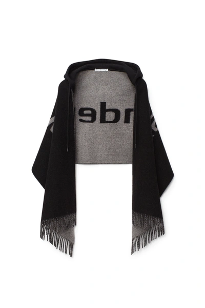 ALEXANDER WANG, Logo Knit Scarf, GREY, Women