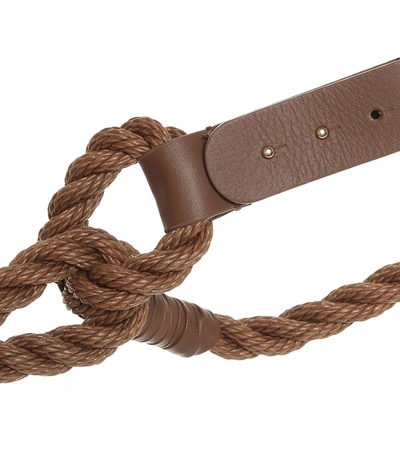 Shop Max Mara Vespa Cotton Rope Belt In Brown