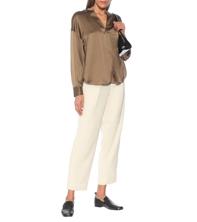 Shop Vince Silk Blouse In Brown