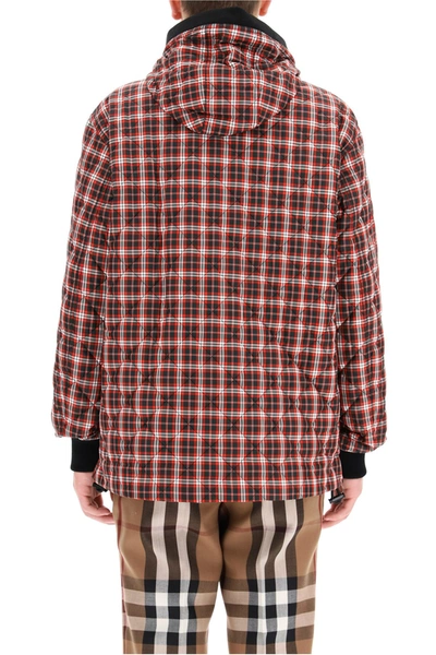 Shop Burberry Quilted Tartan Jacket In Bright Red Check