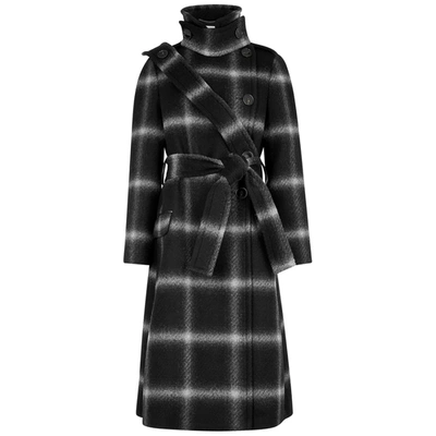 Shop Stella Mccartney Sophia Checked Wool Coat In Black