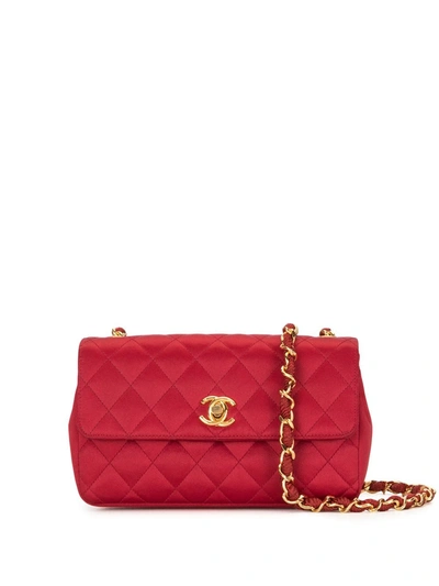 Pre-owned Chanel 1985-1993 Diamond-quilted Flap Shoulder Bag In Red