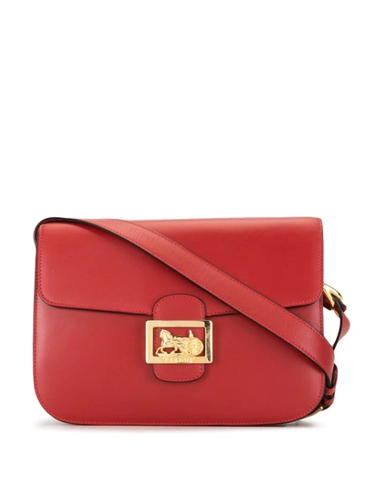 Pre-owned Celine  Horse Carriage Plaque Crossbody Bag In Red