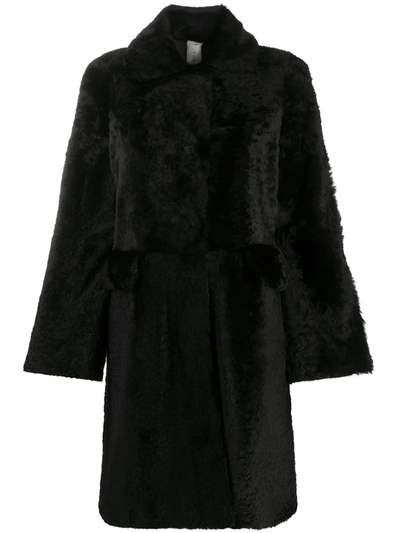 Shop Furling By Giani Jillian Merinillo Shearling Coat In Black