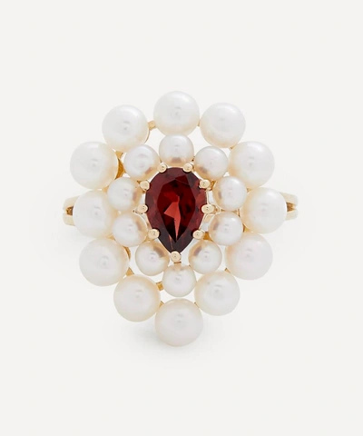 Shop Anissa Kermiche Gold Cotillon Pearl And Garnet Ring