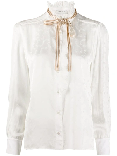 Shop Sandro Helene Floral-pattern Shirt In White