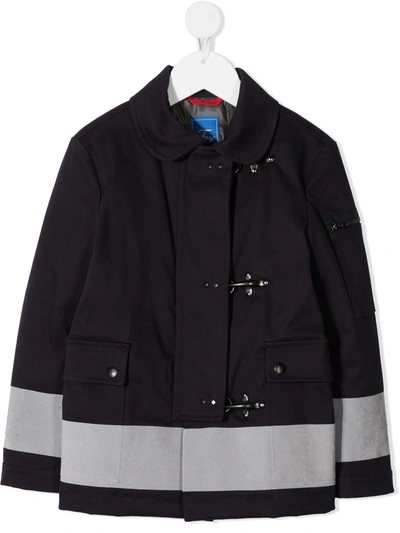 Shop Fay Padded Contrasting Trim Jacket In Blue