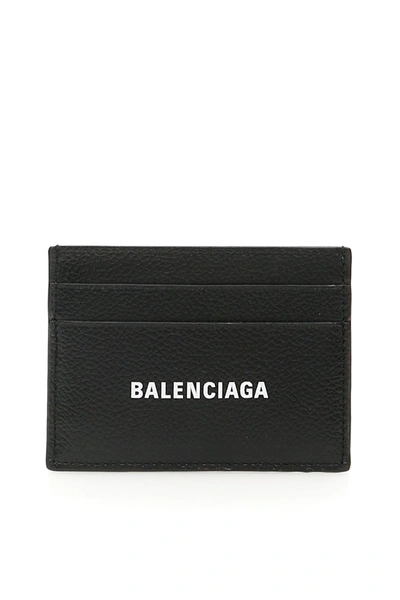 Shop Balenciaga Logo Cash Cardholder In Black White