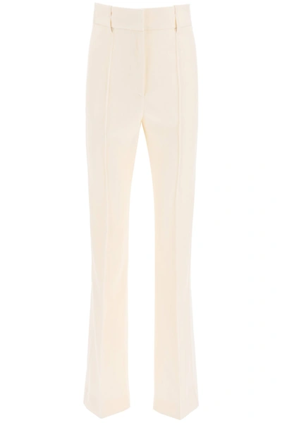 Shop Givenchy Flare Wool Pants In White