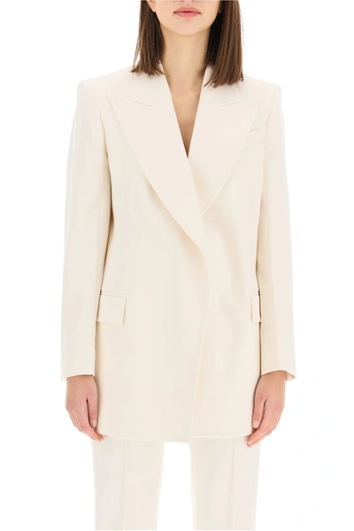 Shop Givenchy Wool Blazer In White