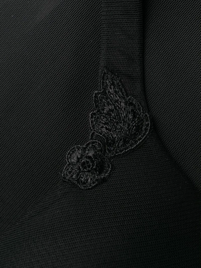 Shop La Perla Floral-appliquéd Bodysuit In Black