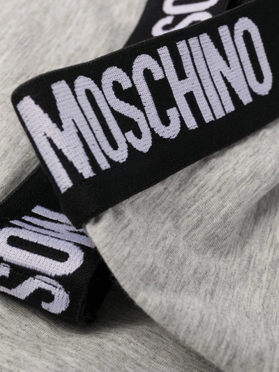 Shop Moschino Logo Waistband Boxers In Grey