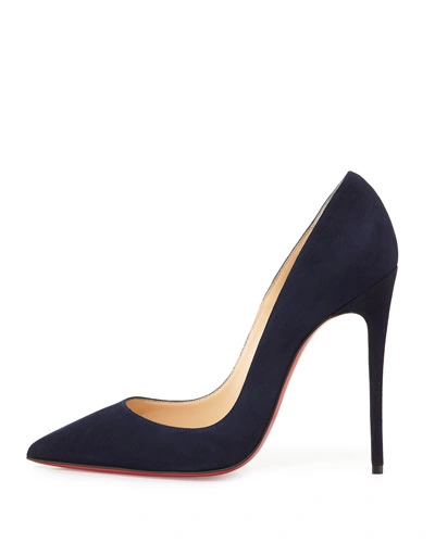 Christian Louboutin Midnight Blue Suede 'so Kate 120' Stiletto Pumps In Navy
