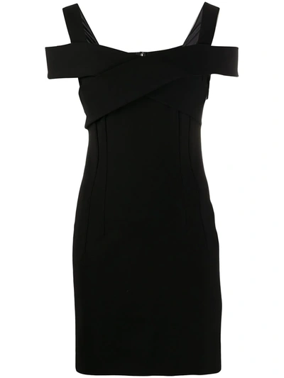 Shop Dolce & Gabbana Cold-shoulder Mini Dress In Black