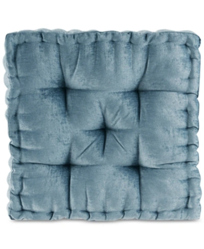Shop Intelligent Design Azza Chenille Decorative Floor Pillow, 20" X 20" In Aqua
