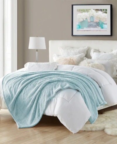 Shop Cathay Home Inc. Oversize Faux Fur Throw In Aqua