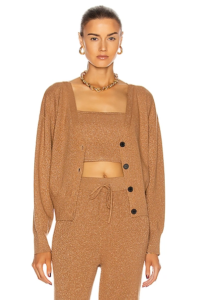 Shop A.l.c Peters Ii Cardigan In Toffee & Rose Gold