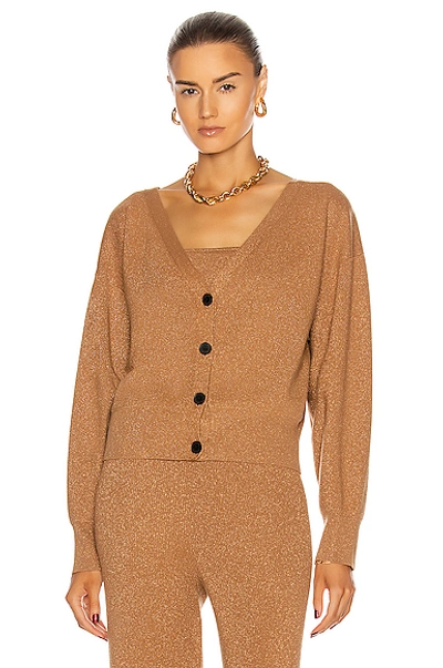 Shop A.l.c Peters Ii Cardigan In Toffee & Rose Gold