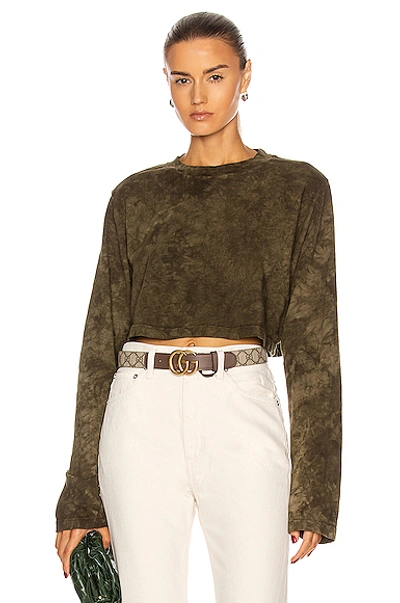 Shop Cotton Citizen Tokyo Crop Long Sleeve Tee In Avocado Crystal