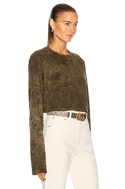 Shop Cotton Citizen Tokyo Crop Long Sleeve Tee In Avocado Crystal