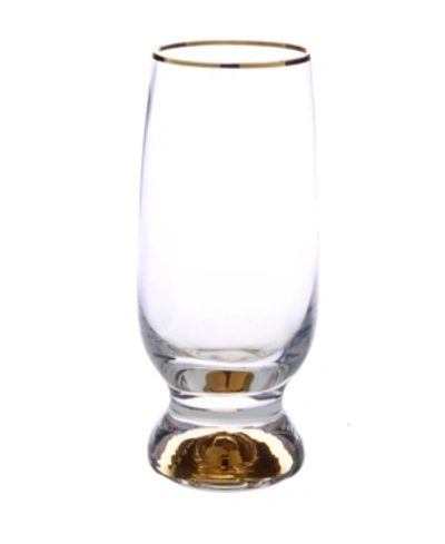 Shop Classic Touch Set Of 6 Goblets With Stem And Rim In Gold