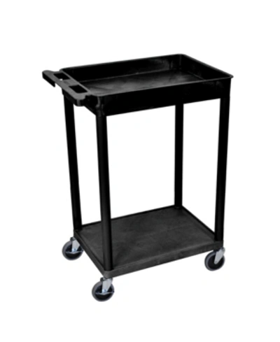 Shop Clickhere2shop Offex Top Tub And Bottom Flat Shelf Utility Cart In Black