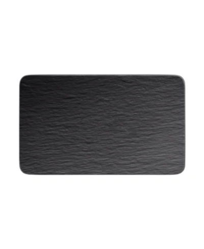 Villeroy & Boch Manufacture Rock Porcelain Square Serving Plate 35cm In Black