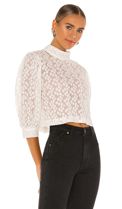 Shop Rolla's Stephanie Daisy Lace Blouse In White