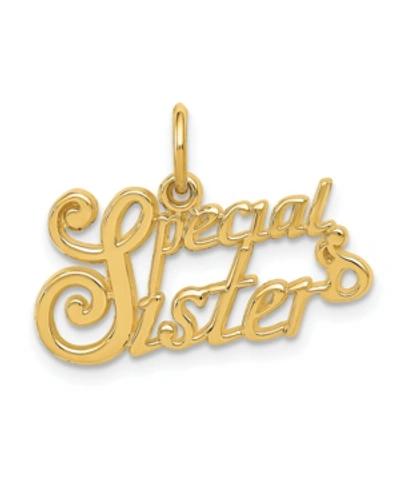 Shop Macy's Special Sister Charm In 14k Yellow Gold