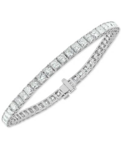 Shop Macy's Diamond Princess Tennis Bracelet (9 Ct. T.w.) In 14k White Gold