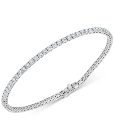 Shop Macy's Diamond Tennis Bracelet (3 Ct. T.w.) In 14k White Gold